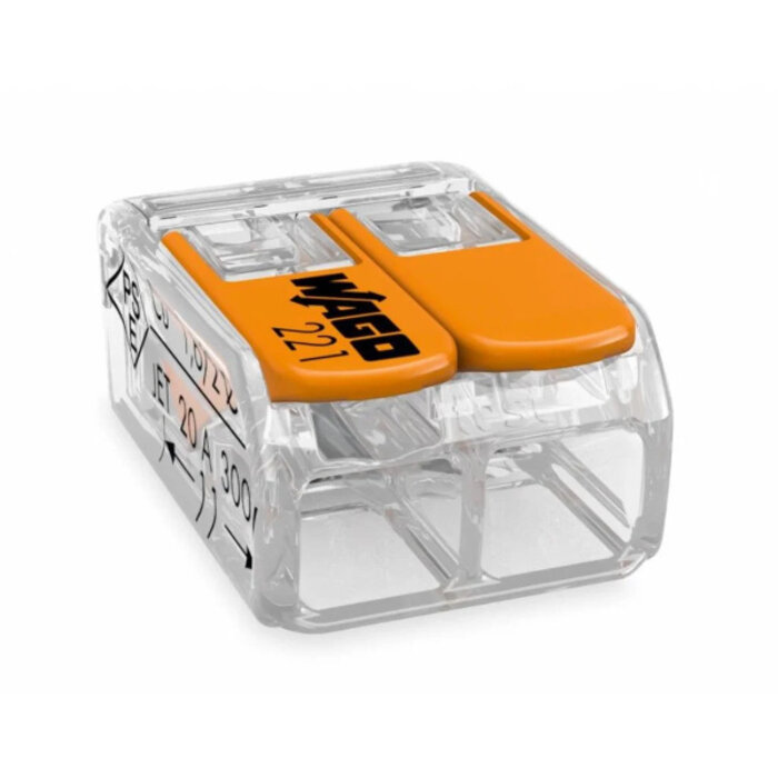 Wago Wago Lasklem 221-412 hevelklem voor 2 draden 10 stuks