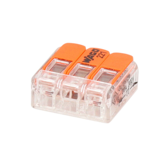 Wago Wago Lasklem 221-413 hevelklem voor 3 draden 10 stuks