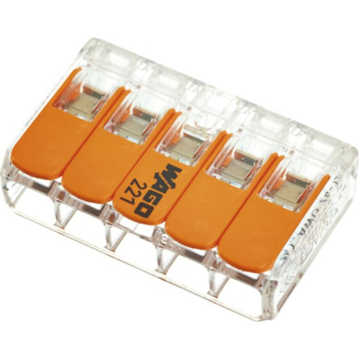 Wago Wago Lasklem 221-415 hevelklem voor 5 draden 25 stuks