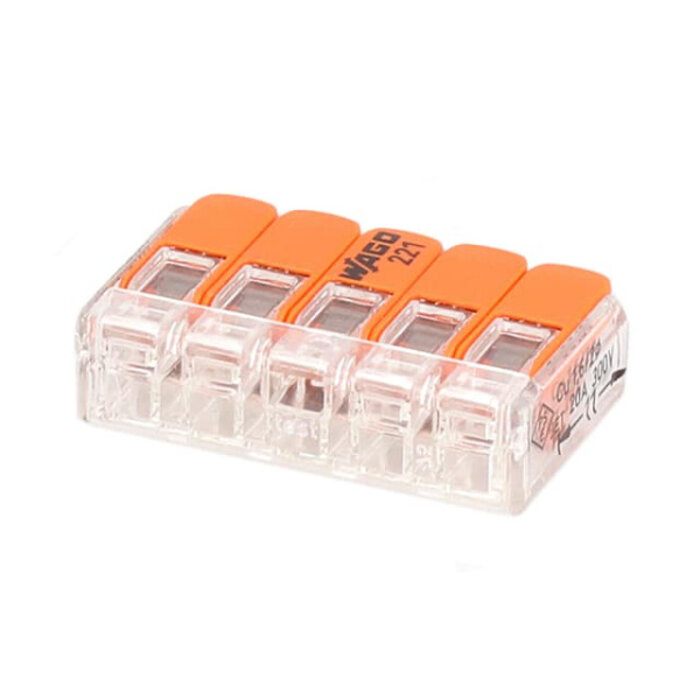 Wago Wago Lasklem 221-415 hevelklem voor 5 draden 25 stuks