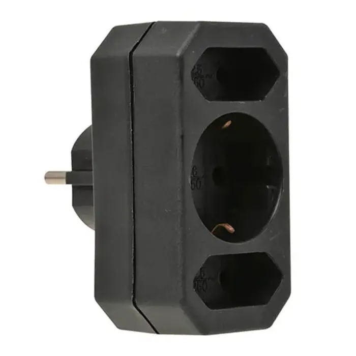 VB Extend VB Extend Verloopstekker 2x Euro + 1x RA Zwart verticaal