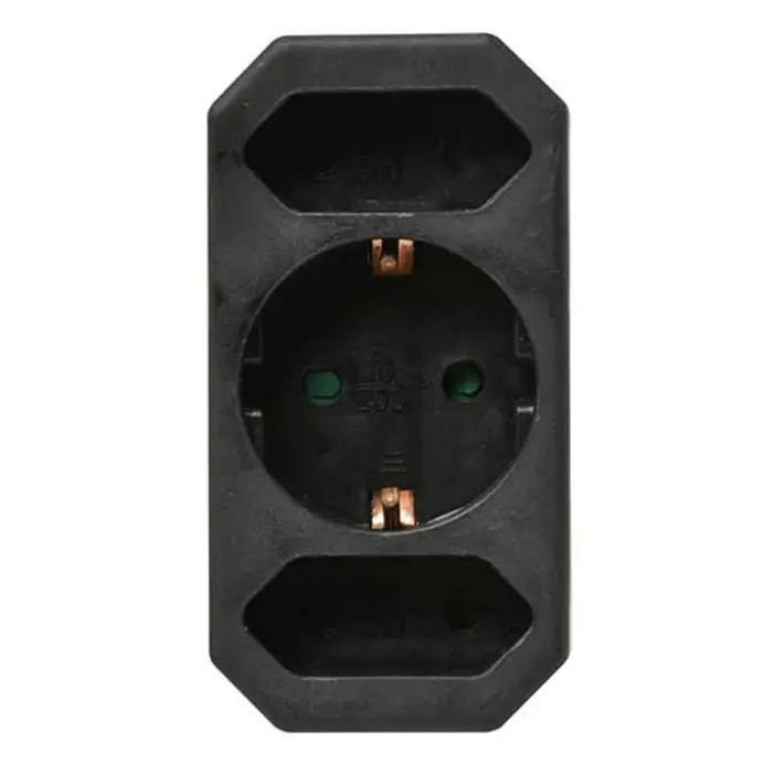 VB Extend VB Extend Verloopstekker 2x Euro + 1x RA Zwart verticaal