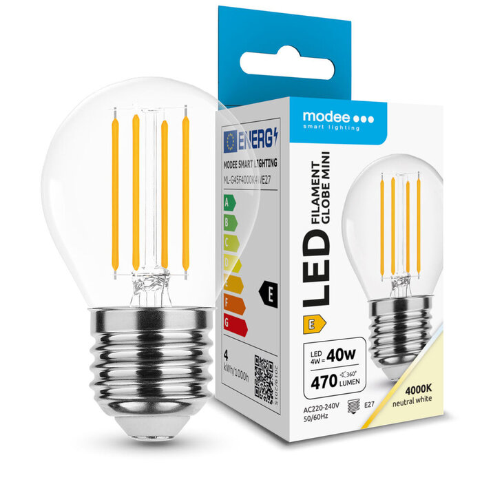 Modee Modee LED Filament Lamp G45 E27 4W 4000K 470 lumen