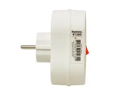 VB Dubbel stopcontact doorvoer met schakelaar wit met randaarde horizontaal