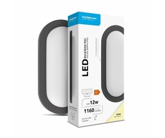 Modee Modee LED Bulkhead Ovaal zwart 12W 1160lm 4000K Koel Wit IP65