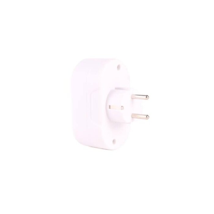 Benson Benson Stopcontactsplitter  duo  verloop  wit horizontaal + randaarde