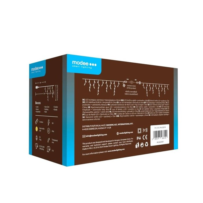 Modee Modee Kerstverlichting lichtsnoer - 2 meter 100leds -  2700K warm wit voor Buiten en Binnen