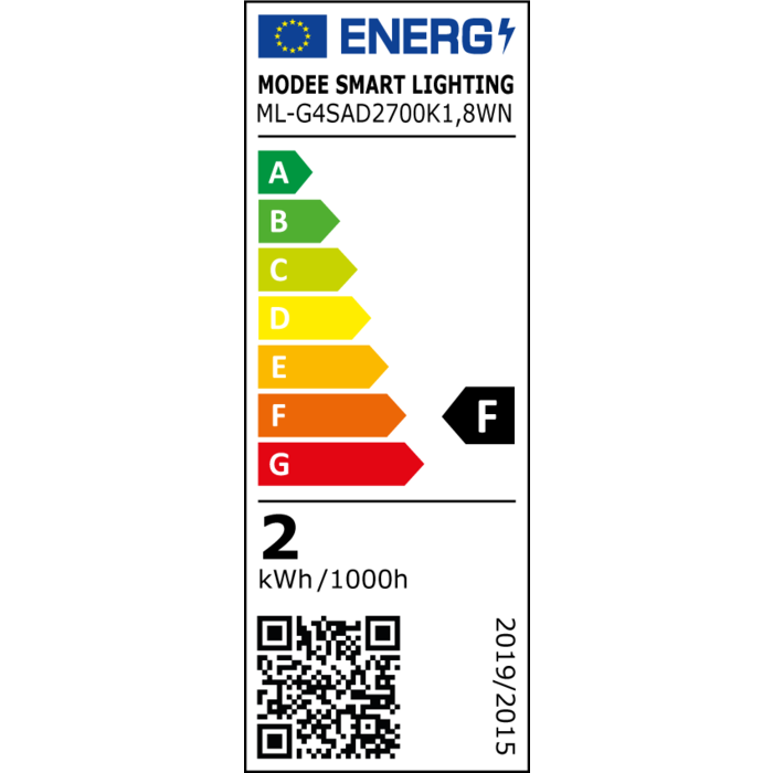 Modee Modee LED steek G4 12V LED COB 1,8W 2700K helder