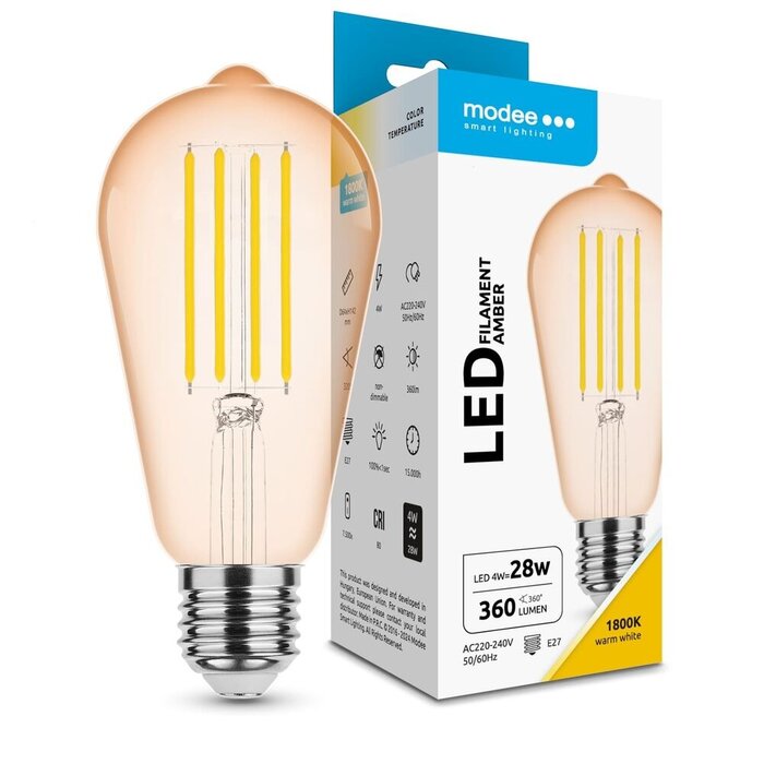 Modee Modee LED Filament Lamp E27 4W 1800K 320 lumen