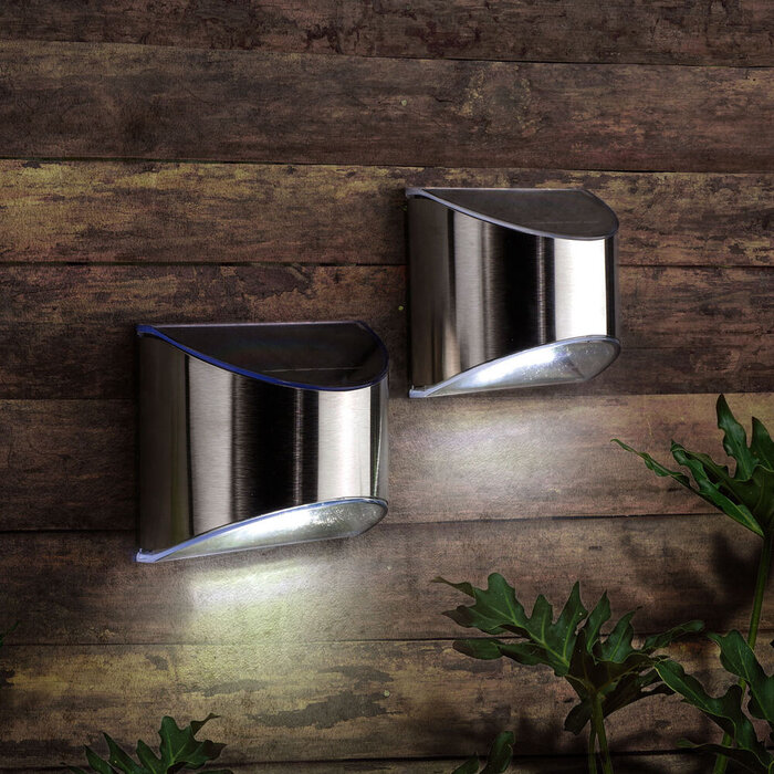 Modee Modee LED Solar wand lamp  - WS102 - IP44 - 6000K daglicht - 2 stuks