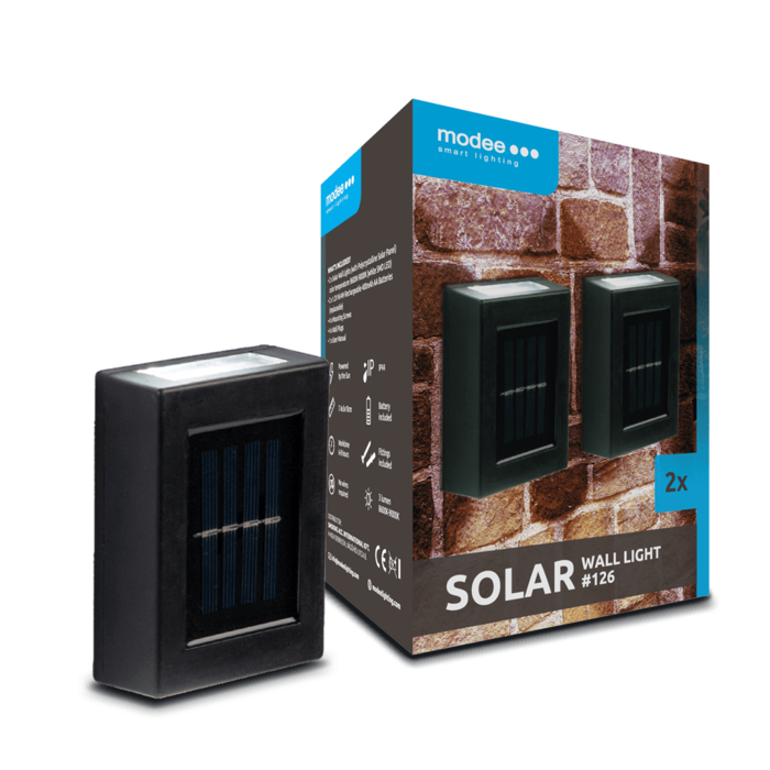 Modee Modee LED Solar wand lamp  - WS126 - IP44 - 2 stuks