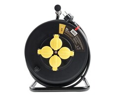 Technik Kabelhaspel 50m - 4-voudig H07RN-F IP44 16A - 3x1.5mm2 - Industriele kwaliteit