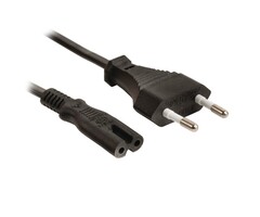 Elektrawebshop Euro netsnoer C7 stroomkabel 1,5m zwart - 226610