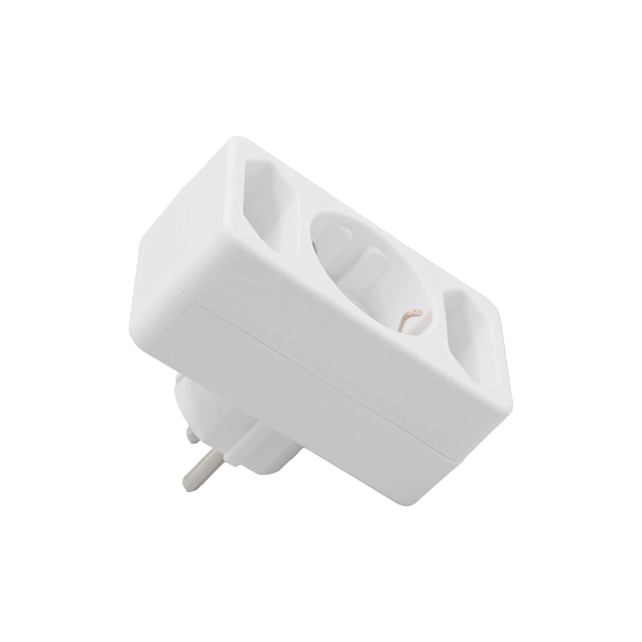 Elektrawebshop Stopcontact verdeelstekker 2-voudig euro + 1-voudig met randaarde - 226628