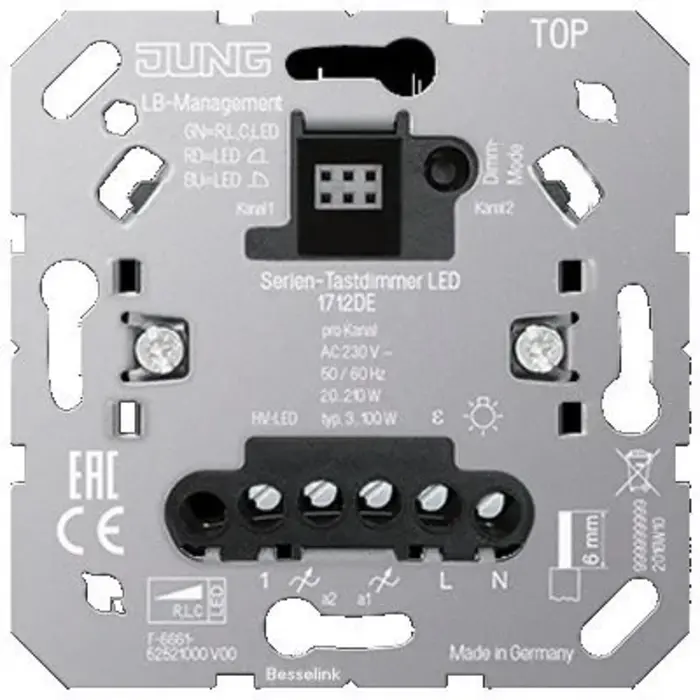Jung Jung Serie-tastdimmer universeel led - 1712DE
