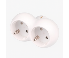 Elektrawebshop Stopcontact splitter 2 voudig wit horizontaal met randaarde - 226657