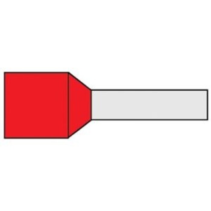 Elektrawebshop Adereindhuls geisoleerd 1mm² (rood) 100 stuks - 221010