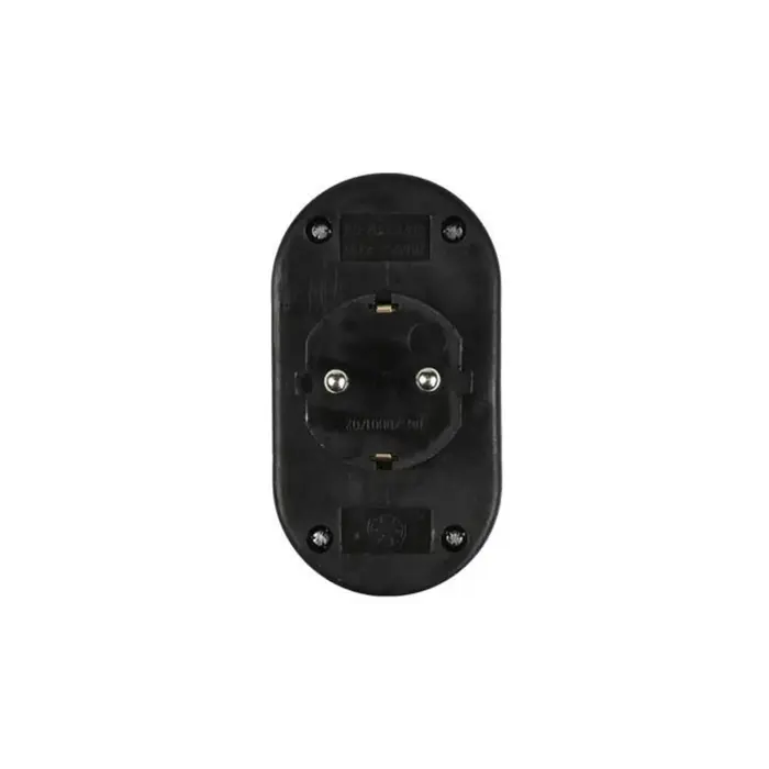 Elektrawebshop Stopcontact splitter 2 voudig zwart verticaal met randaarde - 226659