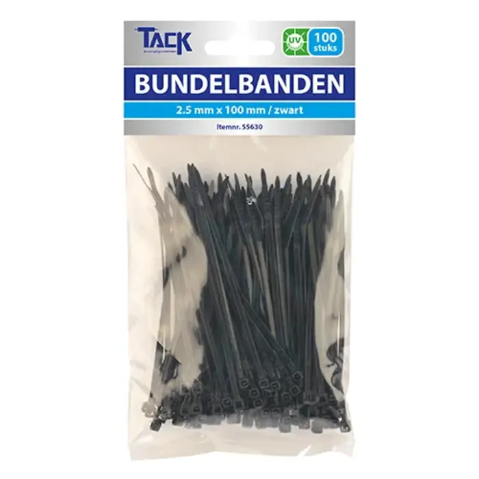 Tack Bundelbandje 2,5 x 100mm UV-bestendig 100st. zwart