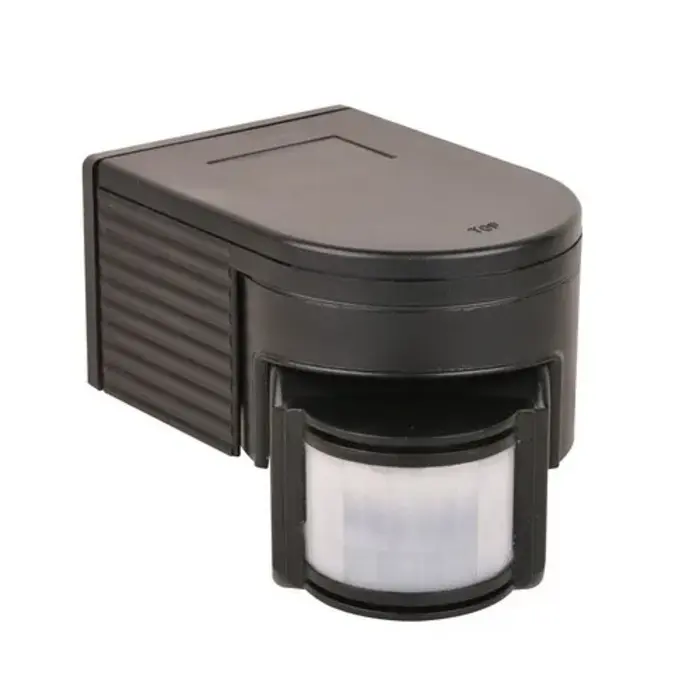 Bewegingsmelder outdoor opbouw 180° schakelt 300W zwart - 60625