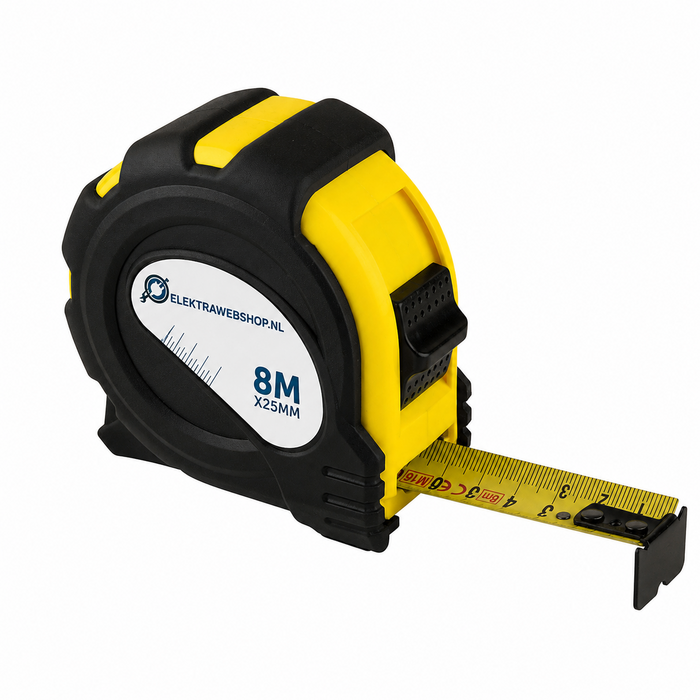 Elektrawebshop Rolmaat 8meter 25mm +magneet kop - 224101