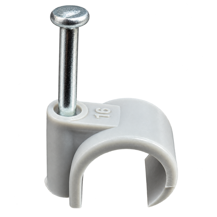 Elektrawebshop Spijkerclip grijs 16/19mm 10 stuks - 233201-10