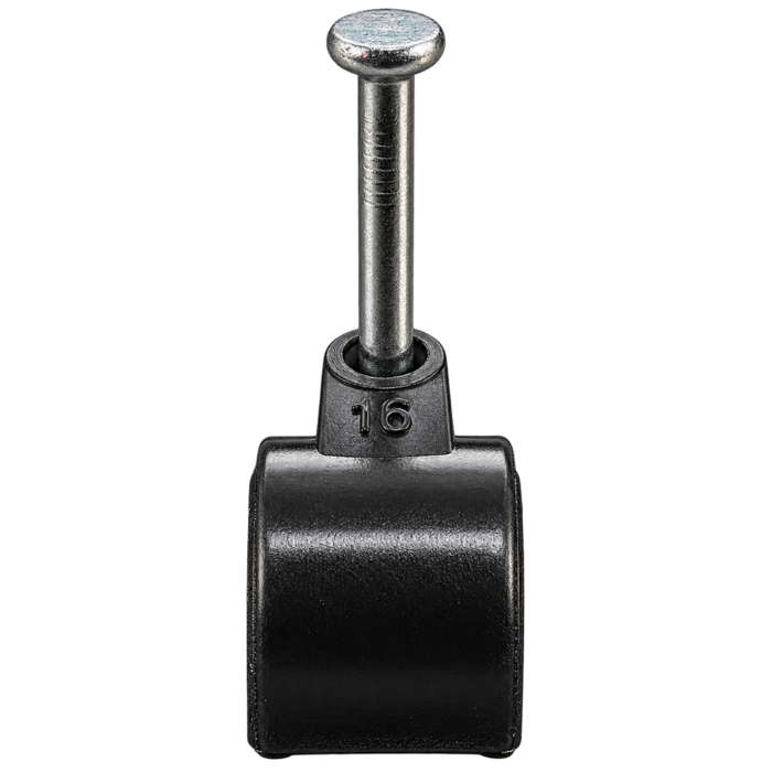 Elektrawebshop Spijkerclip zwart 16/19mm 10 stuks - 233202-10
