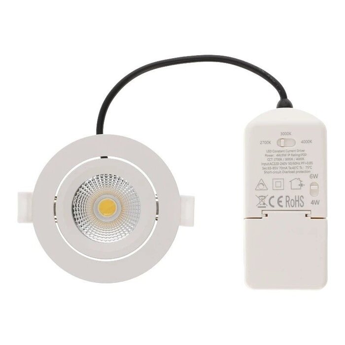 OEM LED Inbouwspot | Varda | slim-fit | 4W/6W | dim | IP65  | Wit | CCT-SWITCH - 813918