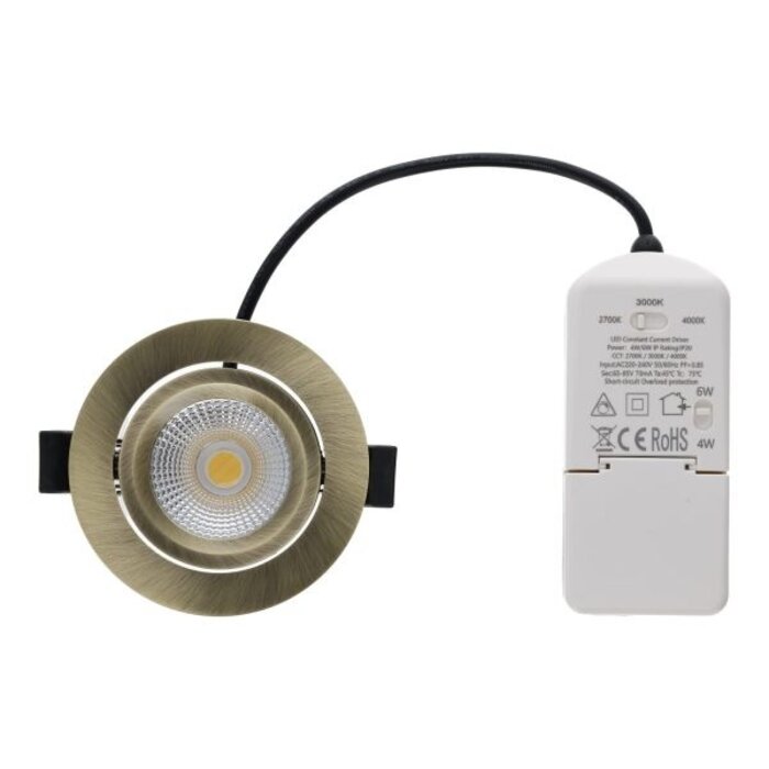 OEM LED Inbouwspot | Varda | slim-fit | 4W/6W | dim | IP65  | Brons | CCT-SWITCH - 813956