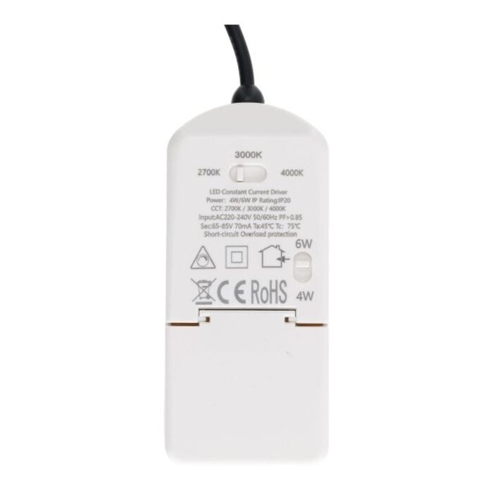 OEM LED Inbouwspot | Varda | slim-fit | 4W/6W | dim | IP65  | Zilver | CCT-SWITCH - 813925