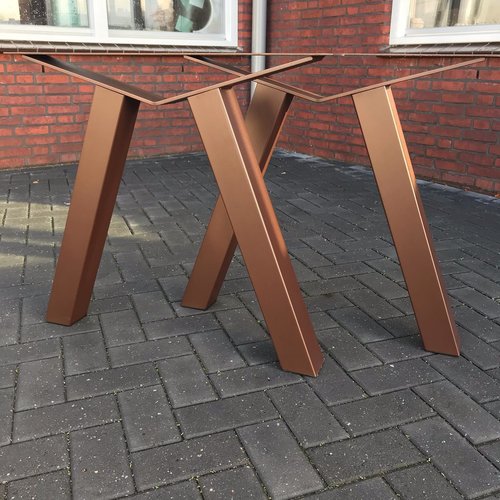Staalo Tafelpoot Brug Variant - koperbruin Staalo Tafelpoot Brug Variant - koperbruin
