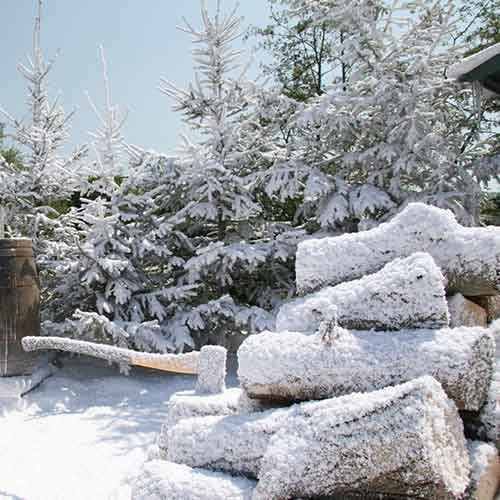 Besneeuw je eigen tuin met deze sneeuw.