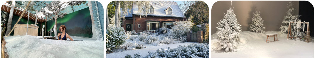 sneeuwdeken in combinatie met kunstsneeuw