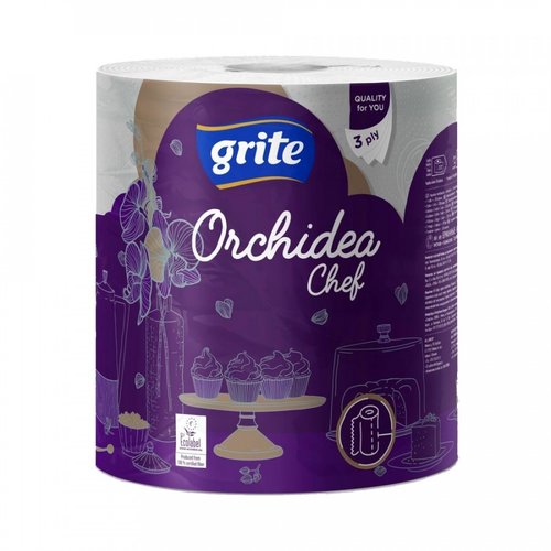 Grite Orchidea Chef Keukenrol XL Wit 3-laag 230 vel Keukenpapier - Grite Orchidea Chef Keukenrol XL Wit 3-laag 230 vel Keukenpapier -