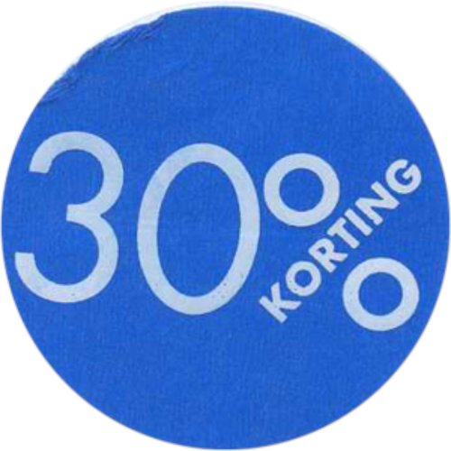 Etiket, Reclame-etiket, Papier, 30% korting, ∅30mm, blauw, rol à 250 stuks