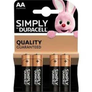 Duracell Duracell Batterij Simply AA 4 stucks
