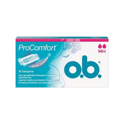 o.b. OB TAMPONS PROCOMFORT MINI 16stuks 24ds o.b. OB TAMPONS PROCOMFORT MINI 16stuks 24ds
