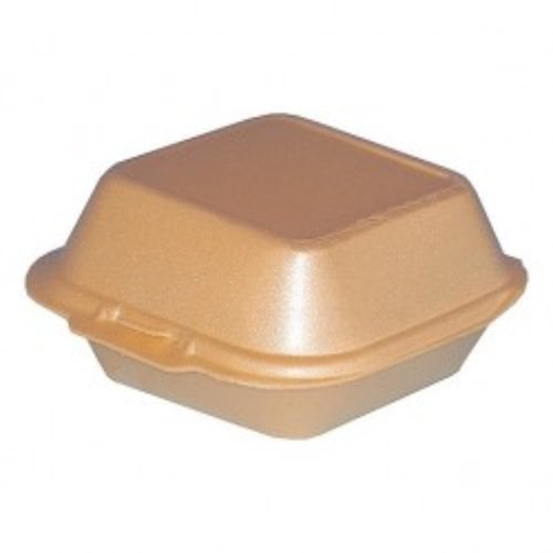 Onbekend Bak, Foam, hamburgerbak, 125x125mm, beige, 100st