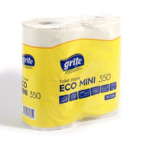 Grite Eco Mini Recycled Fibre 350 4 rollen Toiletpapier natural  2-laags wc papier 38,5 m