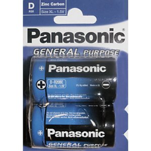 Panasonic Panasonic General Purpose Batterij D, 2 Stuks
