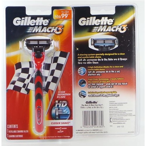Gillette Gillette Mach3 Scheerapparaat + 1 Scheermesje Gillette Gillette Mach3 Scheerapparaat + 1 Scheermesje
