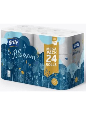 Grite Blossom 24 rollen Toiletpapier Wit 3 laags wc papier 145 vel Extra zacht