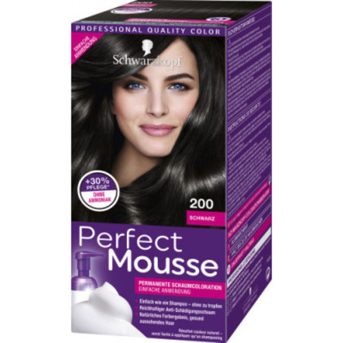 Tante Tientallen hoe Schwarzkopf Perfect Mousse Permanente haarverf schuimkleur 200 zwart -  Europower bv