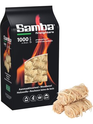 Samba Samba Aanmaakhoutwol, Aanmaakkrullen, Wokkels - 1 Kilo