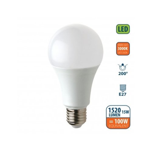 Velamp Velamp SMD LED Bulb, Drop A60, 15W / 1520lm, E27 base, 3000K