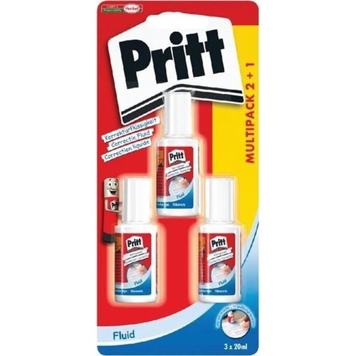 Pritt correctie vloeistof 3 x 20ml wit