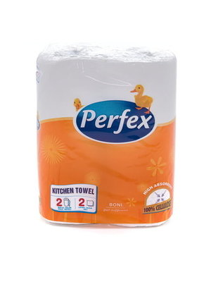 Perfex Perfex keukenrollen 2 rollen 2 lagen orange pack(grite),