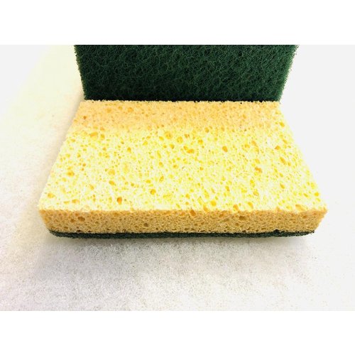 Elami Elami Eponges Grattantes en cellulose sponges, spons ,sponges with scourer ,schuurspons professioneel 14 cm x 9cm x 3cm 10 STUKS