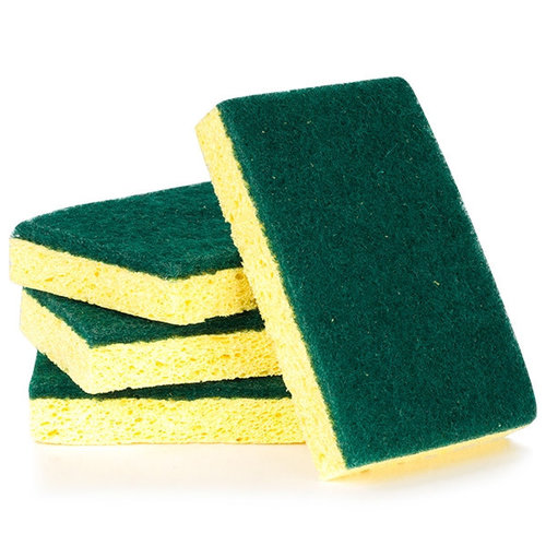 Elami Elami Eponges Grattantes en cellulose sponges, spons ,sponges with scourer ,schuurspons professioneel 14 cm x 9cm x 3cm 10 STUKS