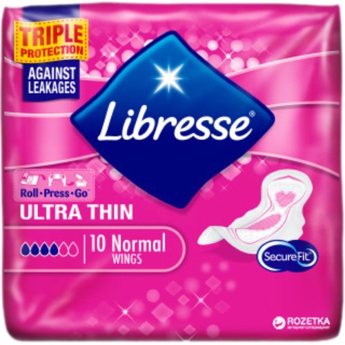Libresse Libresse Maandverband - Ultra Thin Normaal Wings 10 stuks Libresse Libresse Maandverband - Ultra Thin Normaal Wings 10 stuks